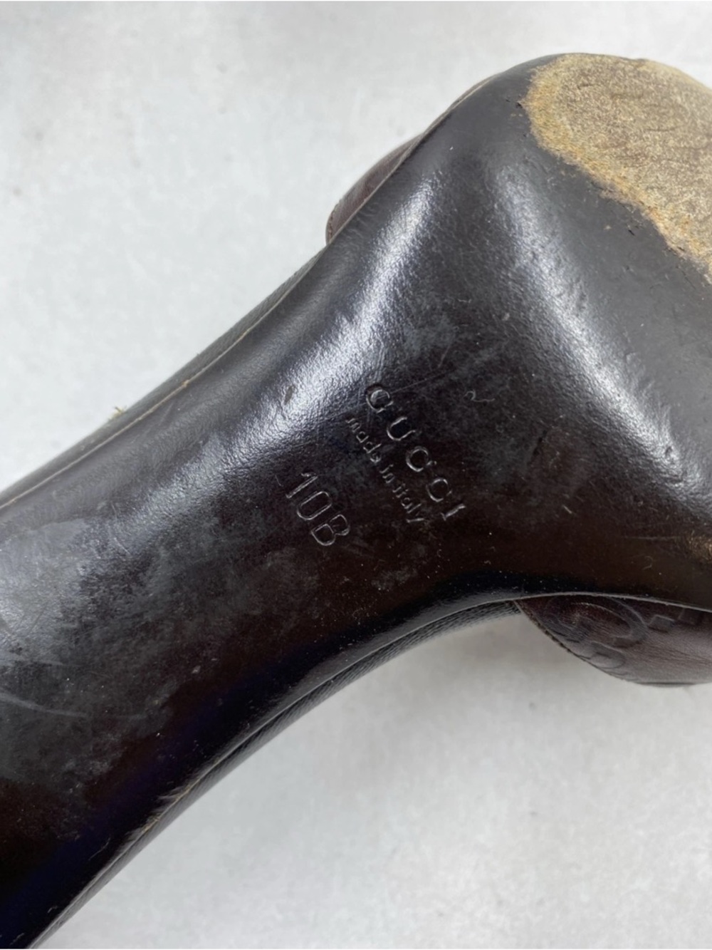 Gucci Brown Leather Horsebit Heeled Mules - Picture 5 of 5